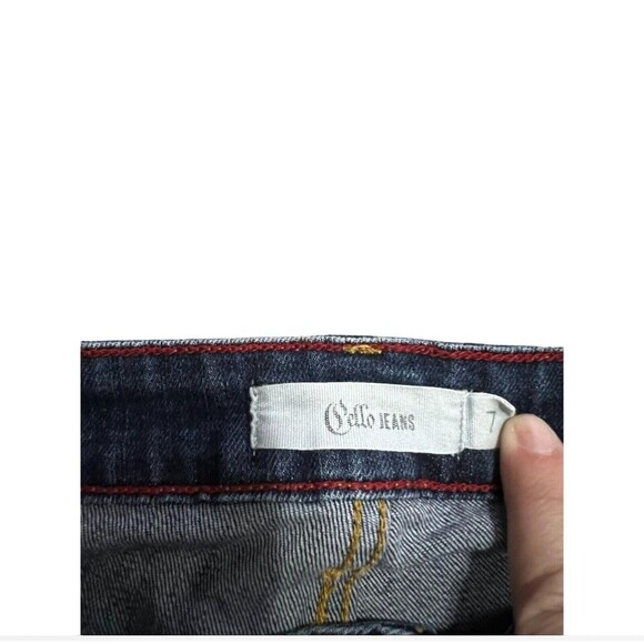 Cello Jeans Women's Denim Junior Size 7 Distressed Skinny Dark Wash - Picture 3 of 4
